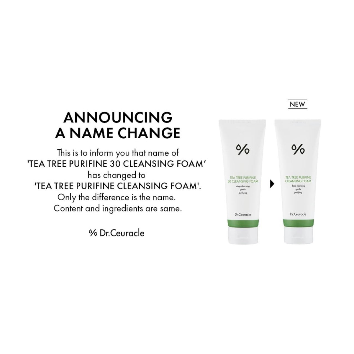 Dr. Ceuracle Tea Tree Purifine 30 Cleansing Foam 150g
