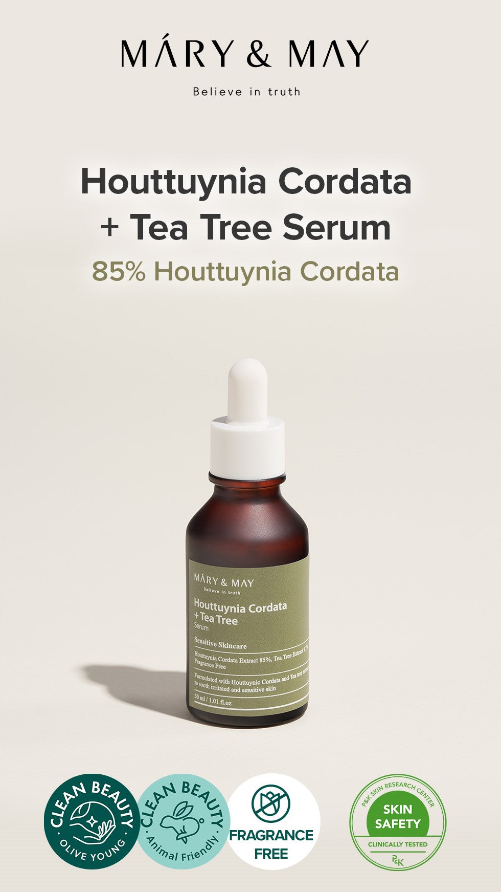 Mary&May Houttuynia Cordata +Tea Tree Serum - 30ml