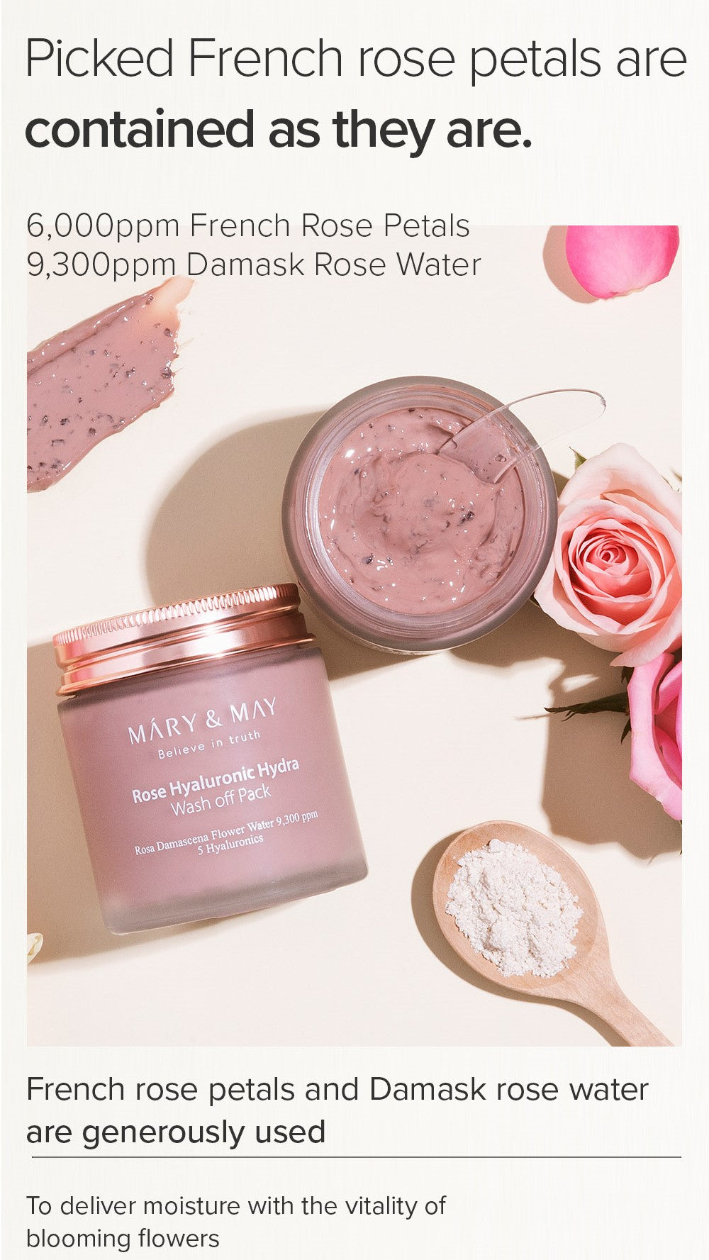 Mary&May Rose Hyaluronic Hydra Wash Off Pack 125g