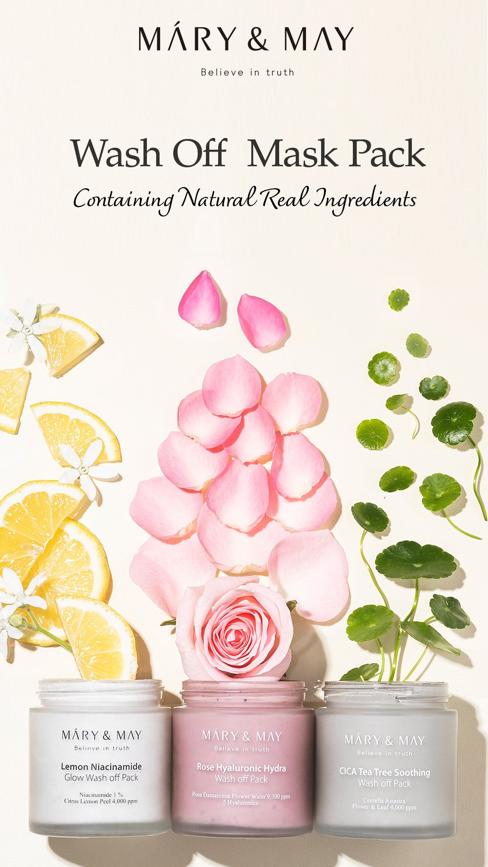 Mary&May Rose Hyaluronic Hydra Wash Off Pack 125g