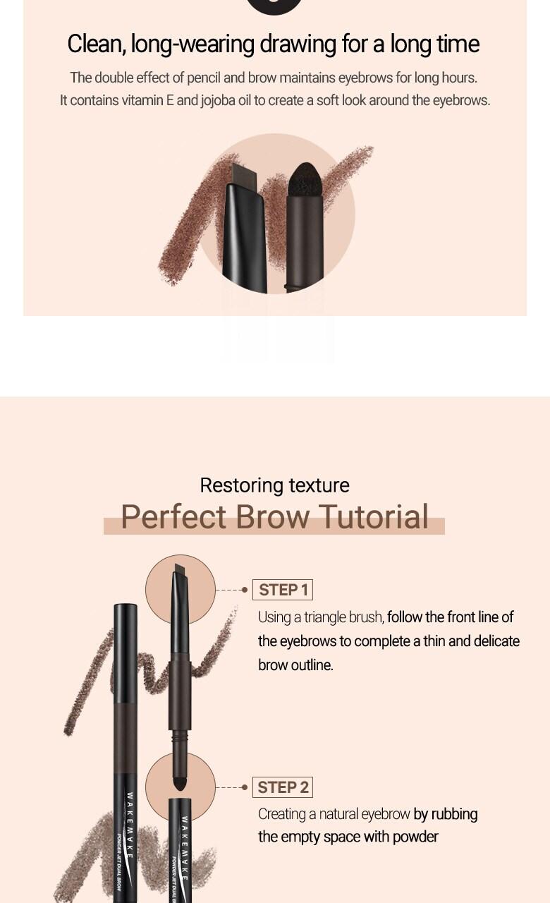 WAKEMAKE Powder Jet Dual Brow 0.75g - #09 Gray Brown