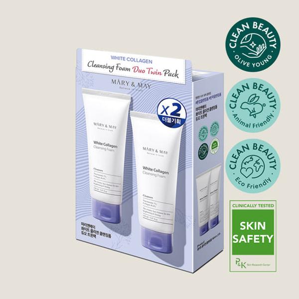 Mary&May White Collagen Cleansing Foam Duo Twin Pack (150ml x2)