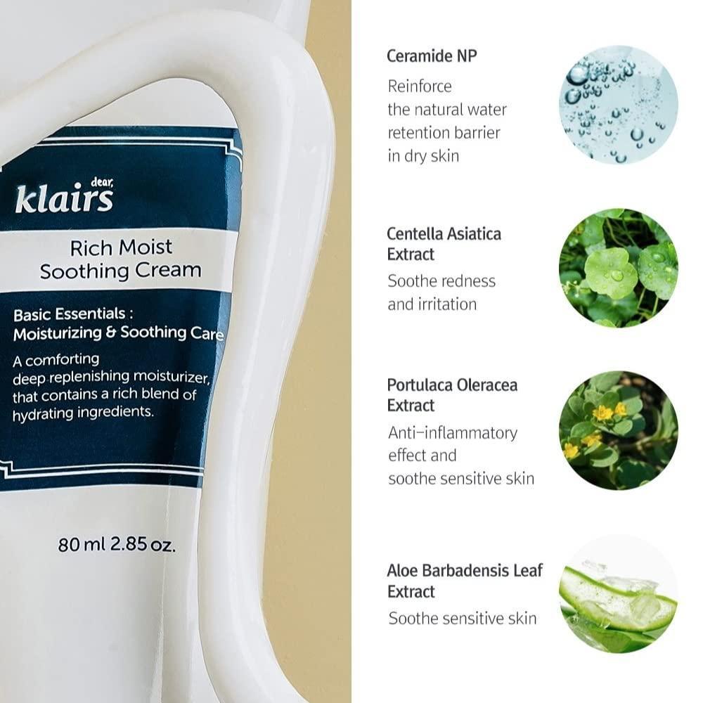 Dear, Klairs Rich Moist Soothing Cream 80ml