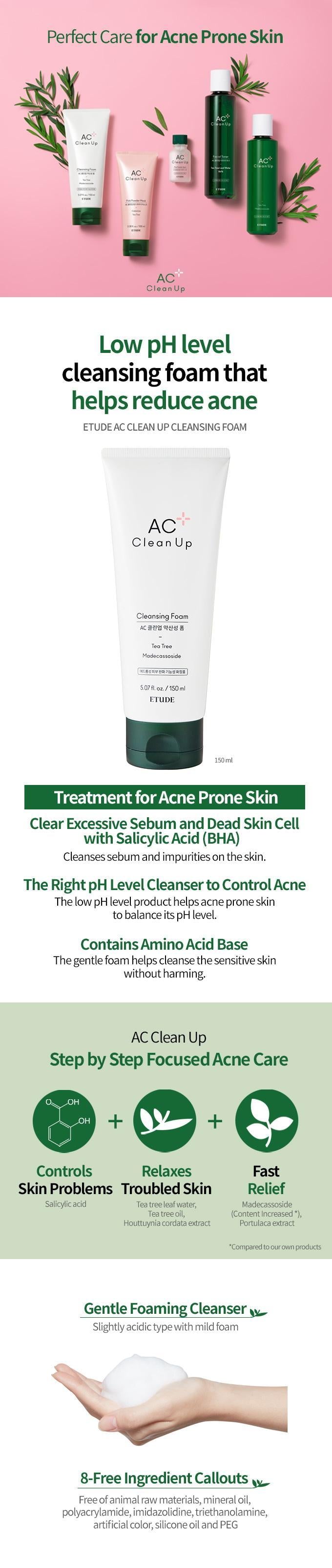Etude House AC Clean Up Cleansing Foam 150ml