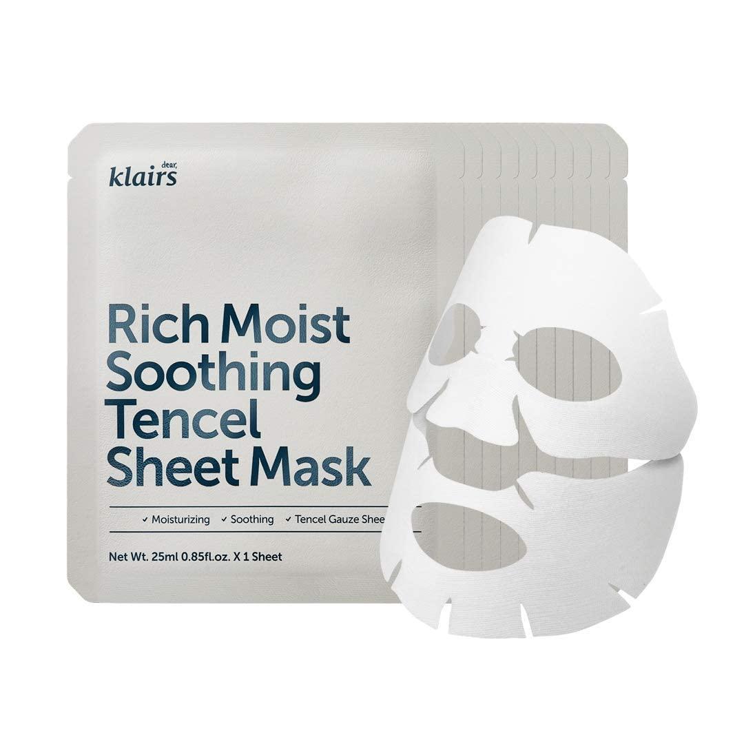 Dear, Klairs Rich Moist Soothing Tencel Sheet Mask 25ml x 10ea