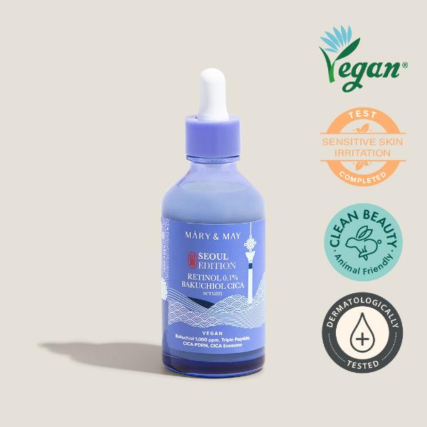Mary&May Idebenone+Blackberry Complex Serum_80ml+ Mary&May Rice niacin 10% Triple Vitamin Serum 80ml+ Mary&May Retinol 0.1% Bakuchiol Cica Serum 80ml