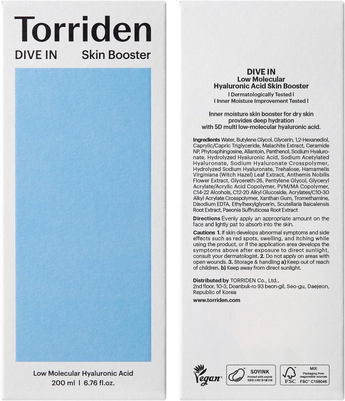 Torriden DIVE IN Low Molecular Hyaluronic Acid Skin Booster 200ml