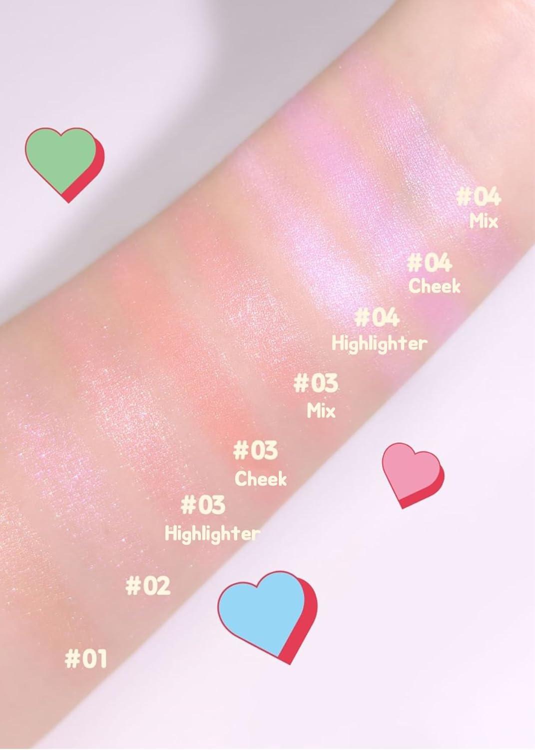 Colorgram Milk Bling Heartlighter 01 Peach Heart