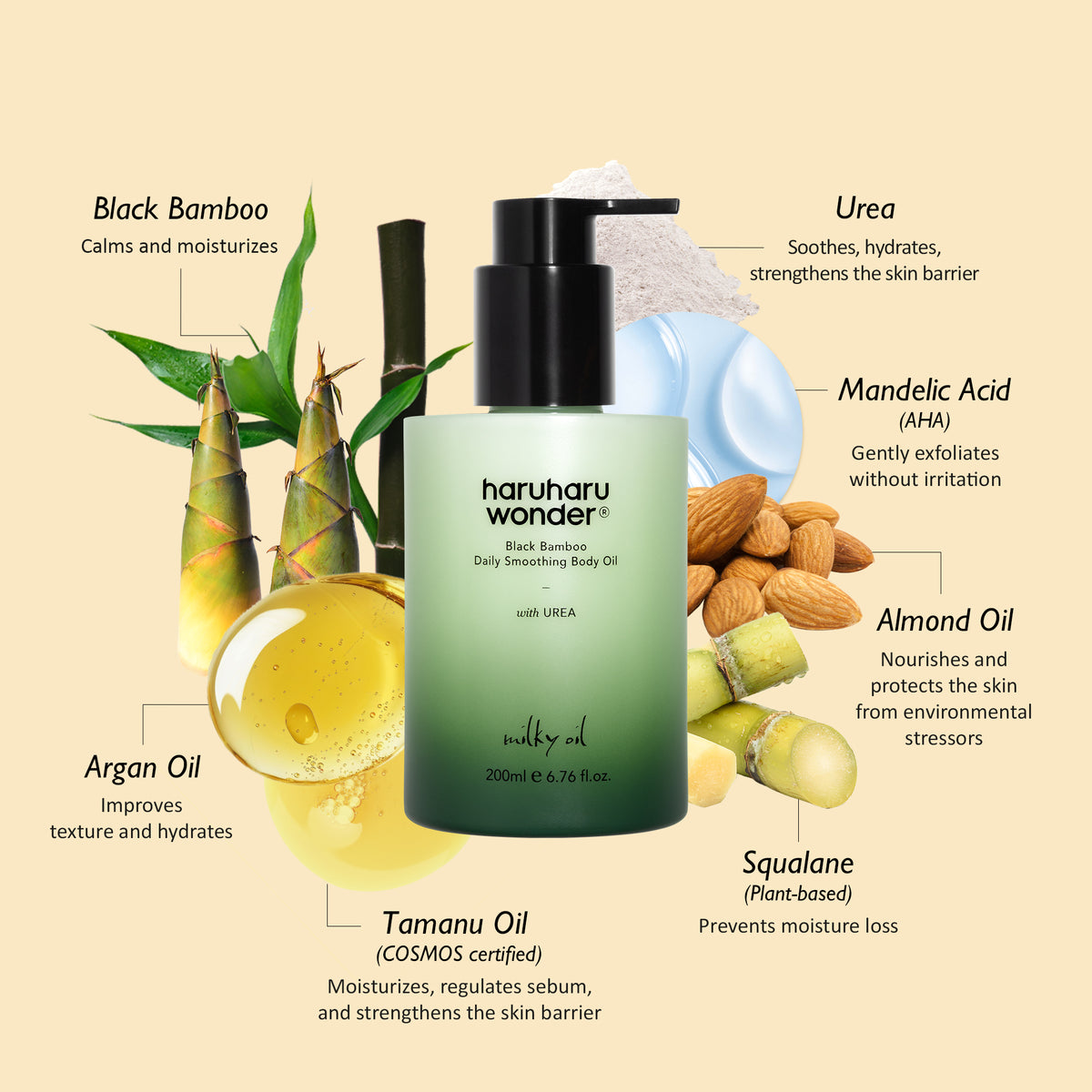 Haruharu Wonder Black Bamboo Daily Smoothing Body Oil 200ml