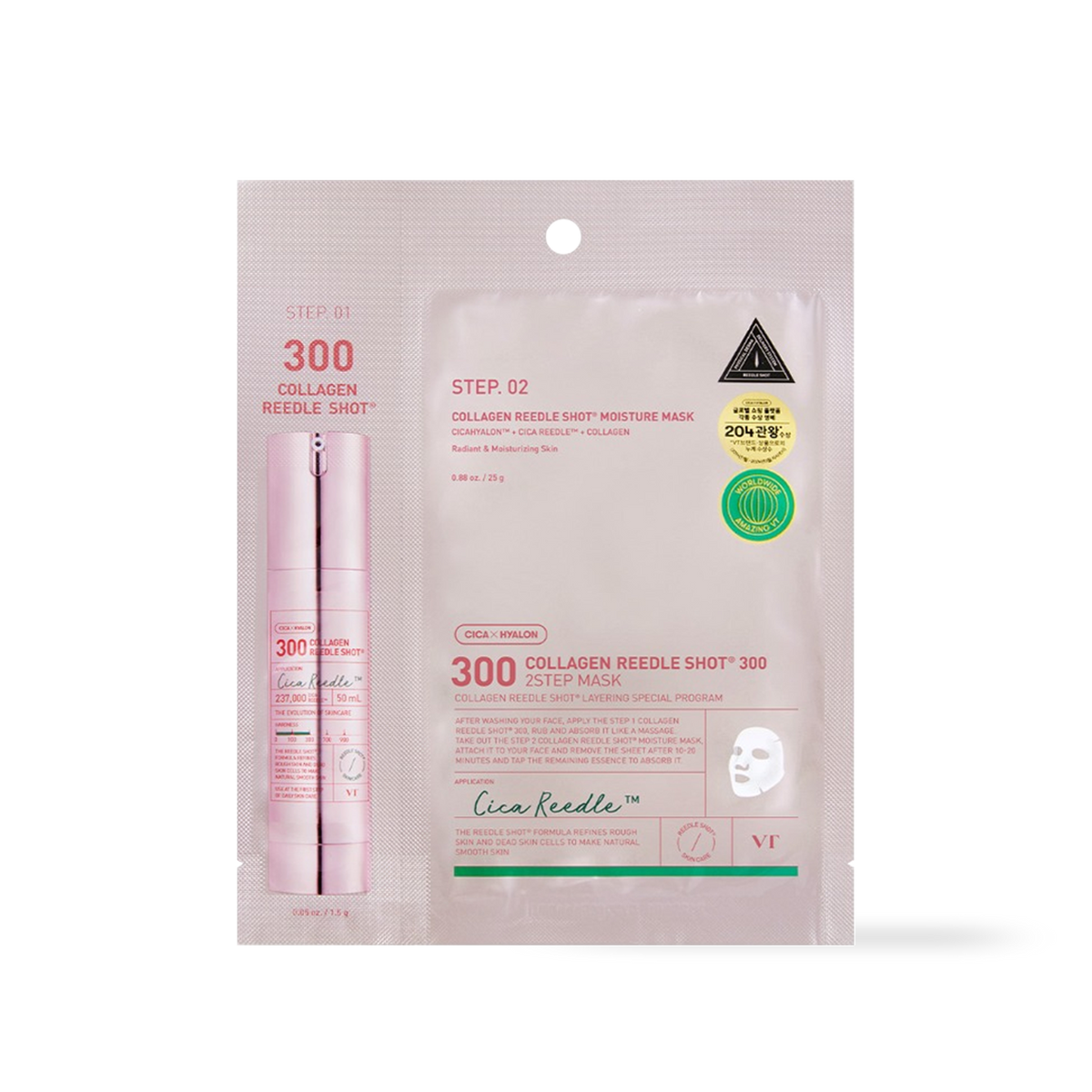 VT Cosmetics COLLAGEN Reedles Shot 300hL 2 STEP MASK