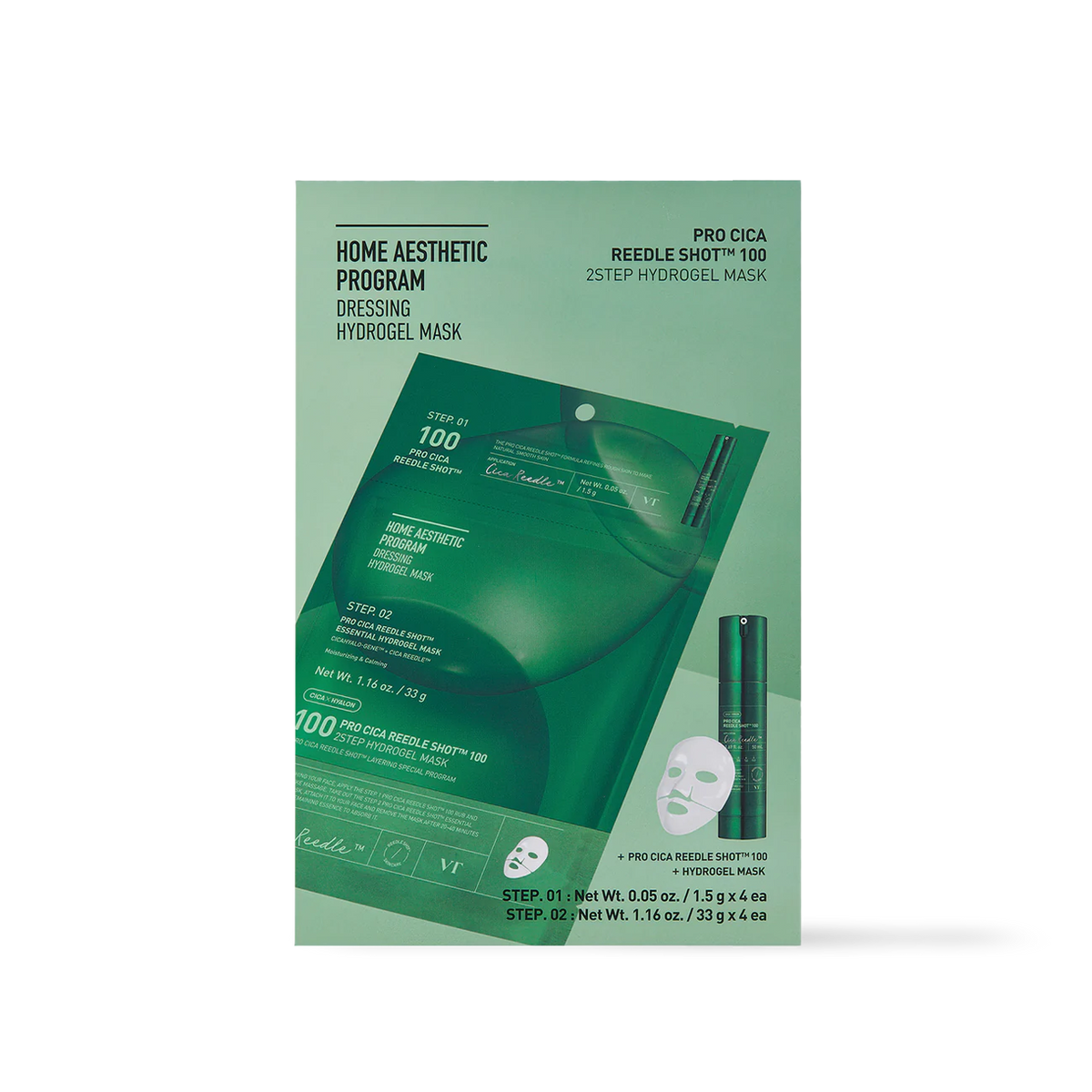 VT Cosmetics PRO CICA Reedle Shot 100 2STEP Hydrogel Mask 4ea