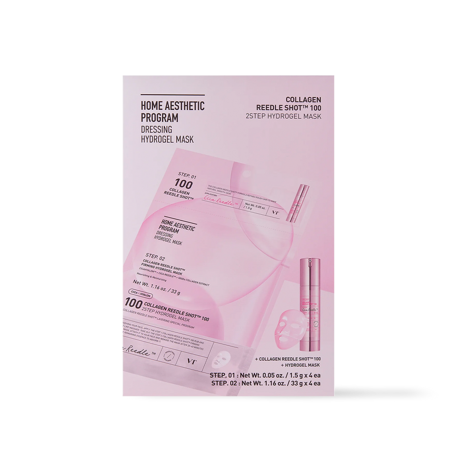 VT Cosmetics COLLAGEN Reedle Shot 100 2STEP Hydrogel Mask 4ea