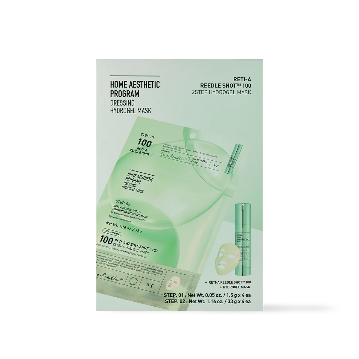 VT Cosmetics RETI-A Reedle Shot 100 2STEP Hydrogel Mask 4ea