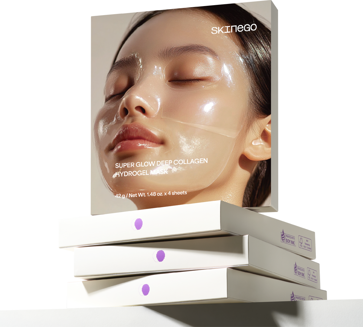 Skinego Super Glow Deep Collagen Hydrogel Mask 8ea