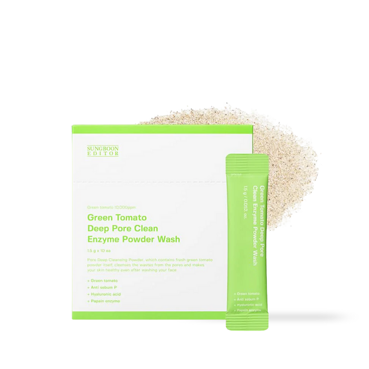 Sungboon Editor Green Tomato Deep Pore Clean Enzyme Powder Wash 1.5gX10ea