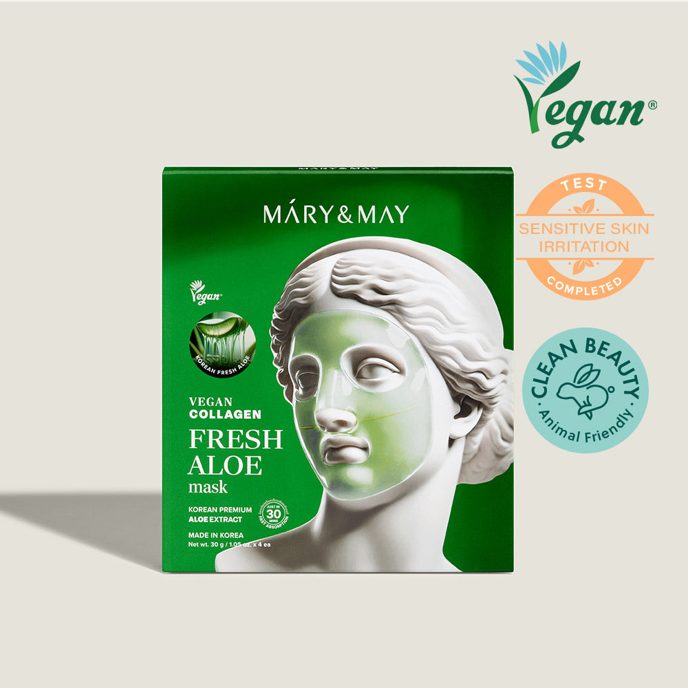Mary&May Vegan Collagen Fresh Aloe Mask (30g x4)
