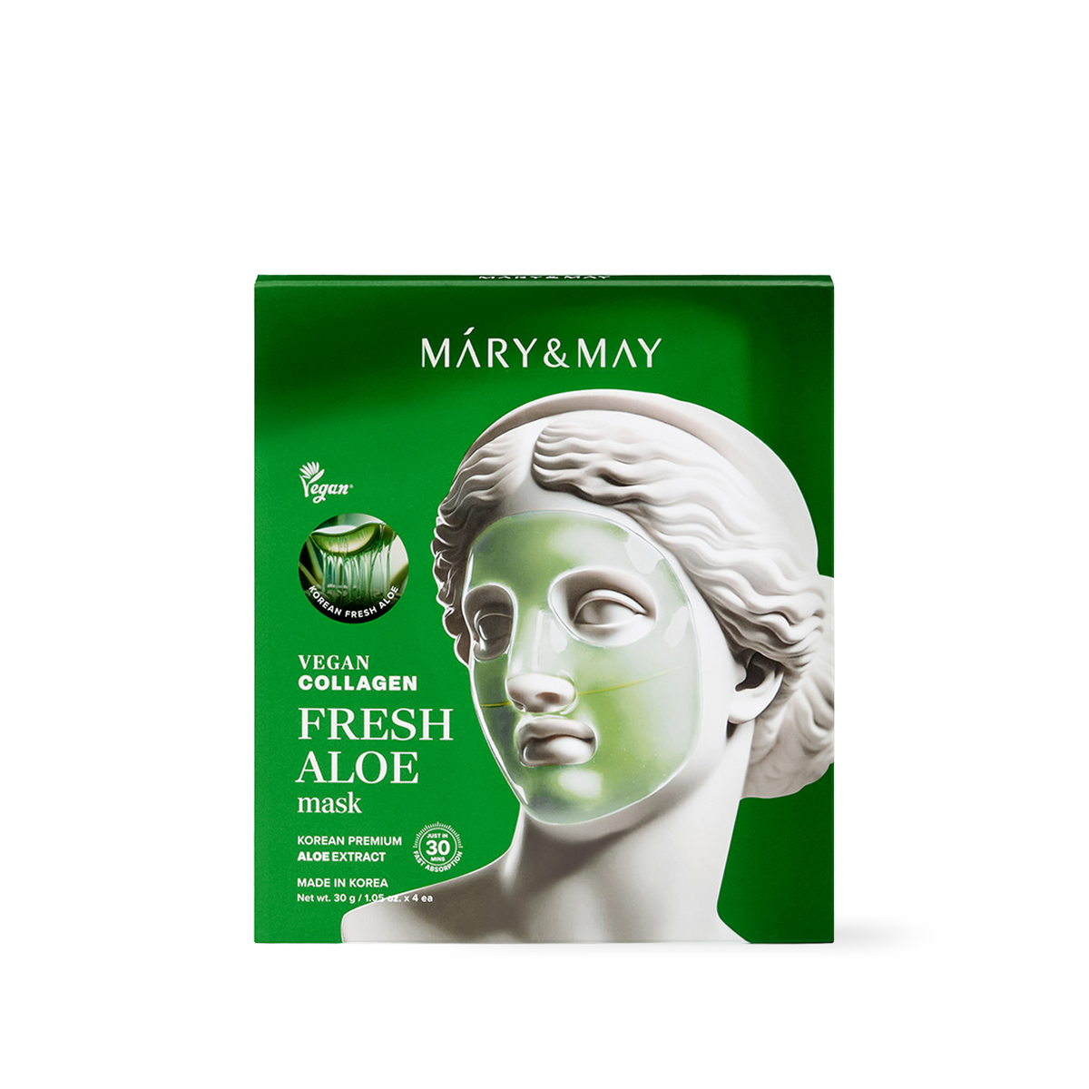 Mary&May Vegan Collagen Fresh Aloe Mask (30g x4)
