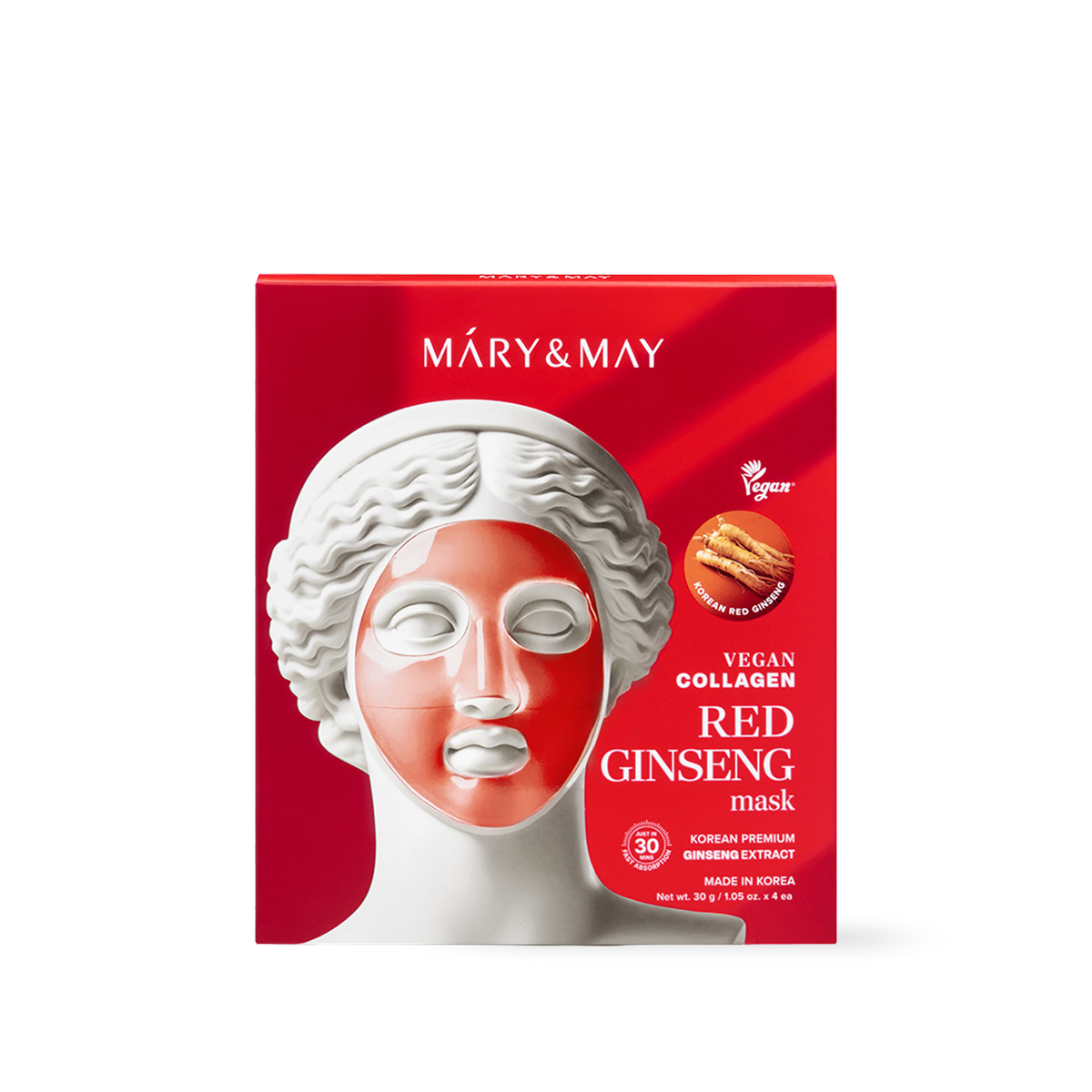 Mary&May Vegan Collagen Red Ginseng Mask (30g x4)