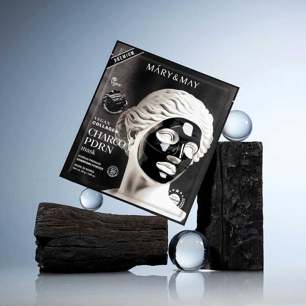 Mary&May Vegan Collagen Charcoal PDRN Mask (30g x4)