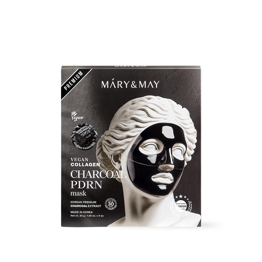 Mary&May Vegan Collagen Charcoal PDRN Mask (30g x4)