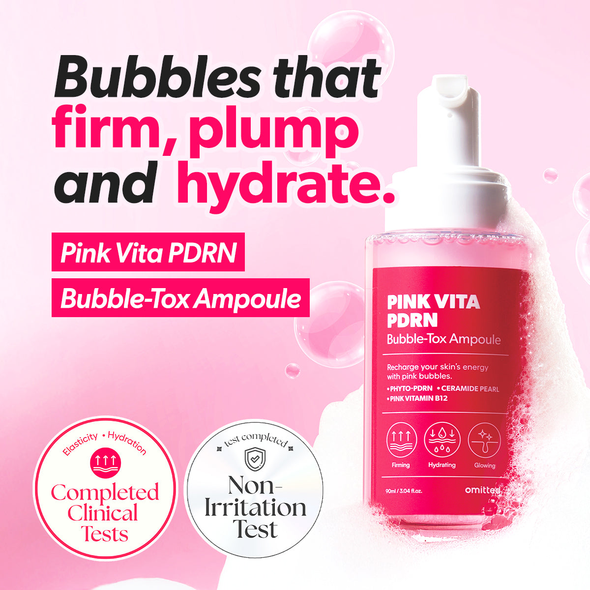 Omitted Pink Vita PDRN Bubble-Tox Ampoule 90ml
