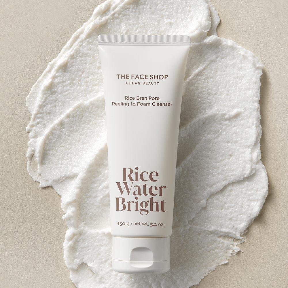 Thefaceshop RICE WATER BRIGHT Rice Bran Pore Peeling to Foaming Cleanser 150g