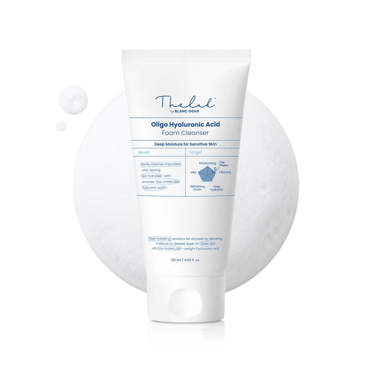 The Lab by Blanc Doux Oligo Hyaluronic Acid Foam Cleanser 120ml